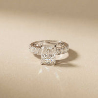 4.76 Ct Radiant Cut Moissanite Hidden Halo Engagement Ring