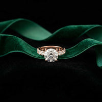 4.76 Ct Round Moissanite Accented Solitaire Engagement Ring