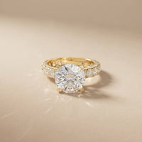 4.76 Ct Round Moissanite Accented Solitaire Engagement Ring