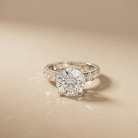 4.76 Ct Round Moissanite Accented Solitaire Engagement Ring