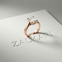 2 Ct Asscher Moissanite Spiral Shank Engagement Ring Rose Gold
