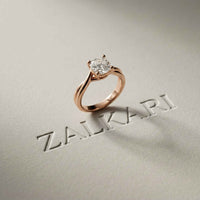 2 Ct Cushion Cut Moissanite Engagement Promise Ring Rose Gold