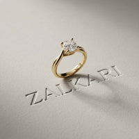 2 Ct Cushion Cut Moissanite Engagement Promise Ring Gold