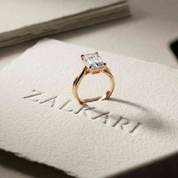 2 Ct Emerald Moissanite Infinity Band Ring for Women Rose Gold