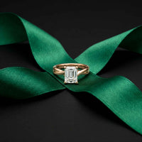 2 Ct Emerald Moissanite Infinity Band Ring for Women Rose Gold