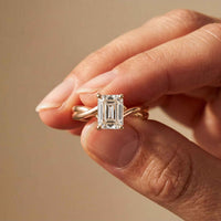 2 Ct Emerald Moissanite Infinity Band Ring for Women Rose Gold
