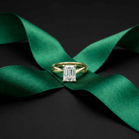 2 Ct Emerald Moissanite Infinity Band Ring for Women Gold