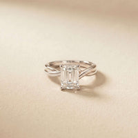 2 Ct Emerald Moissanite Infinity Band Ring for Women White