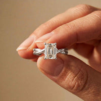 2 Ct Emerald Moissanite Infinity Band Ring for Women White