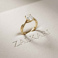 2 Ct Oval Moissanite Twisted Shank Engagement Ring Gold