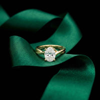2 Ct Oval Moissanite Twisted Shank Engagement Ring Gold