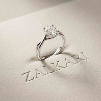 2 Ct Oval Moissanite Twisted Shank Engagement Ring White