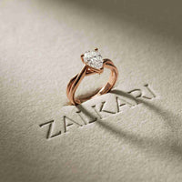 2 Ct Pear Moissanite Twisted Vine Engagement Ring Rose Gold