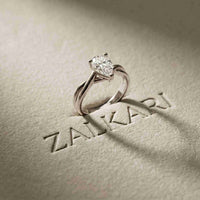 2 Ct Pear Moissanite Twisted Vine Engagement Ring White