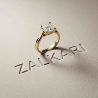 2 Ct Princess Cut Moissanite Promise Ring for Women Gold