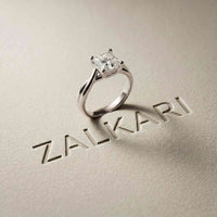 2 Ct Princess Cut Moissanite Promise Ring for Women White