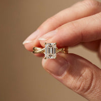 2 Ct Radiant Cut Moissanite Solitaire Engagement Ring Gold