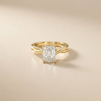 2 Ct Radiant Cut Moissanite Solitaire Engagement Ring Gold