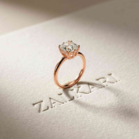 2.4 Ct Asscher Cut Moissanite Hidden Halo Engagement Ring