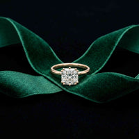 2.4 Ct Asscher Cut Moissanite Hidden Halo Engagement Ring