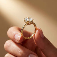 2.4 Ct Asscher Cut Moissanite Hidden Halo Engagement Ring