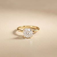 2.4 Ct Asscher Cut Moissanite Hidden Halo Engagement Ring