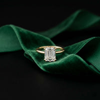 2.5 Ct Emerald Moissanite Floating Solitaire Engagement Ring