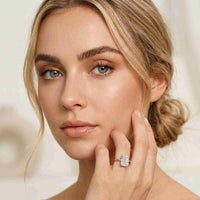 2.5 Ct Emerald Moissanite Floating Solitaire Engagement Ring