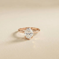 2.04 Ct Oval Moissanite Pavé Basket Setting Engagement Ring