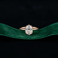 2.04 Ct Oval Moissanite Pavé Basket Setting Engagement Ring