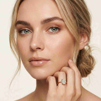 2.04 Ct Oval Moissanite Pavé Basket Setting Engagement Ring