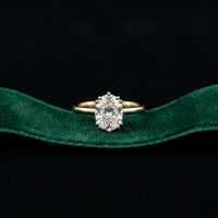 2.04 Ct Oval Moissanite Pavé Basket Setting Engagement Ring