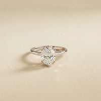 2.04 Ct Oval Moissanite Pavé Basket Setting Engagement Ring
