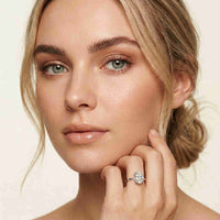 2.04 Ct Oval Moissanite Pavé Basket Setting Engagement Ring
