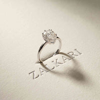 2.04 Ct Pear Moissanite Side-Profile Sparkle Engagement Ring
