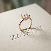 2.05 Ct Princess Moissanite Secret Halo Engagement Ring Rose Gold