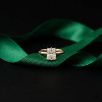 2.05 Ct Radiant Moissanite Hidden Halo Engagement Ring Rose Gold