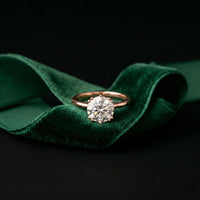 2.04 Ct Round Moissanite Concealed Halo Engagement Ring