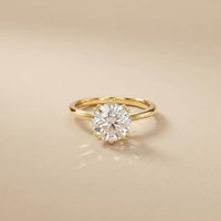 2.04 Ct Round Moissanite Concealed Halo Engagement Ring