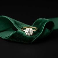 2.04 Ct Round Moissanite Concealed Halo Engagement Ring