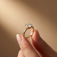 2.04 Ct Round Moissanite Concealed Halo Engagement Ring