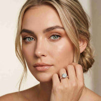 4.58 Ct Round Moissanite Delicate Hidden Halo Engagement Ring