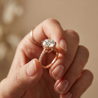 4.58 Ct Round Moissanite Delicate Hidden Halo Engagement Ring