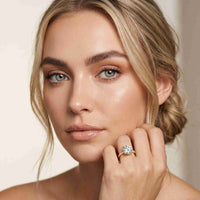 4.58 Ct Round Moissanite Delicate Hidden Halo Engagement Ring