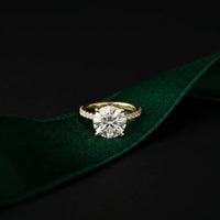 4.58 Ct Round Moissanite Delicate Hidden Halo Engagement Ring
