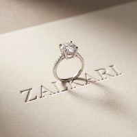 4.58 Ct Round Moissanite Delicate Hidden Halo Engagement Ring
