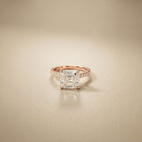 4.58 Ct Asscher Moissanite Petite Hidden Halo Engagement Ring