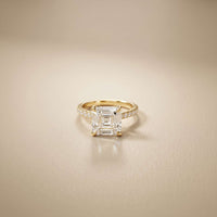 4.58 Ct Asscher Moissanite Petite Hidden Halo Engagement Ring