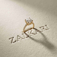4.58 Ct Cushion Moissanite Hidden Halo Solitaire Engagement Ring