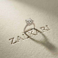 4.58 Ct Cushion Moissanite Hidden Halo Solitaire Engagement Ring